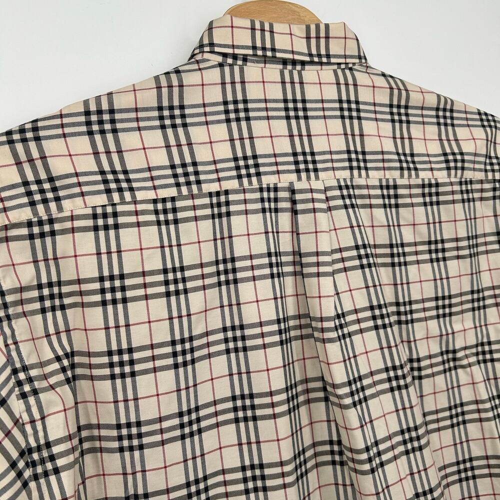 Vintage Men's Burberry London Micro Nova Check Button Up Shirt 3XL 63620 - Picture 9 of 10